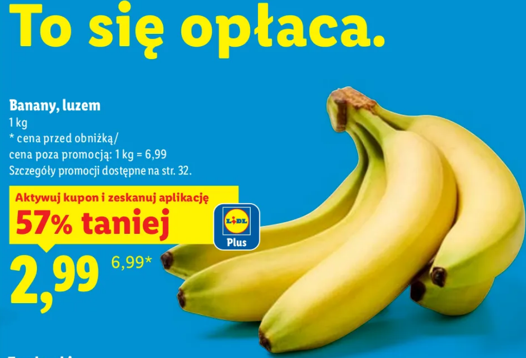 Banany na wagę, 1 KG