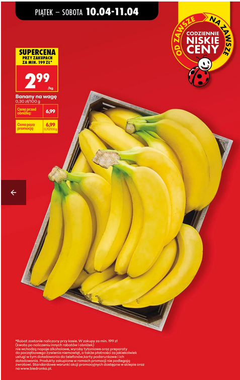 Banan na wagę, 1 KG (przy zakupach za 199 PLN)