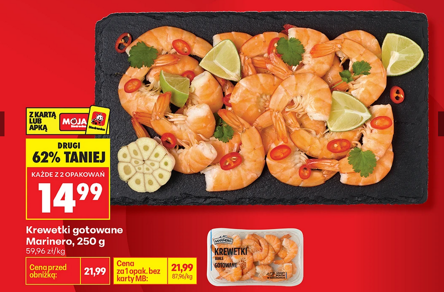 Krewetki gotowane Marinero, 250g