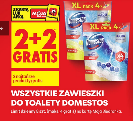 Wszystkie zawieszki do toalety marki DOMESTOS (2+2 GRATIS)