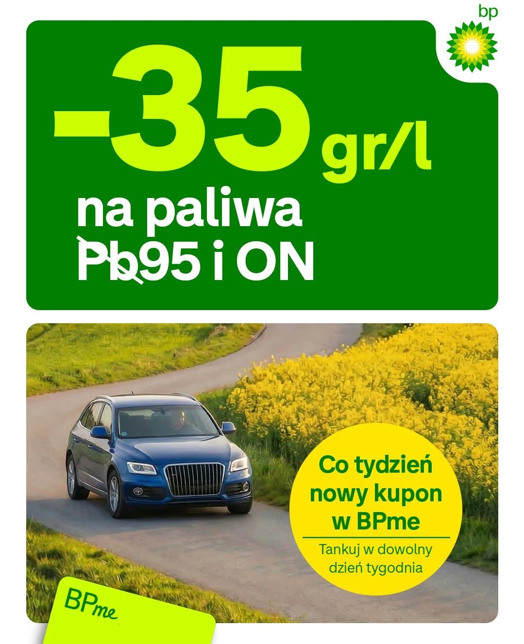 Paliwo - PB95 i ON - Stacja BP taniej o 35gr.