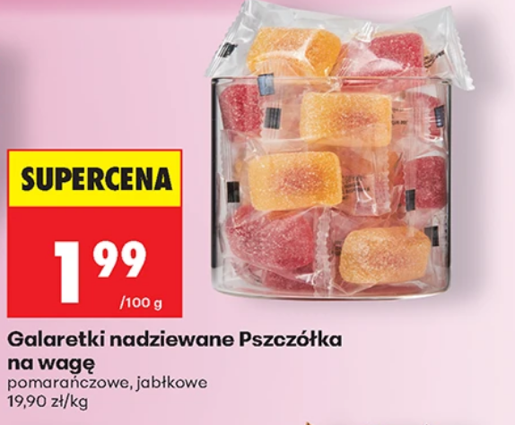 Nadziewane galaretki Pszczółka na wage, 1 KG (pomarańczowe, jabłkowe)