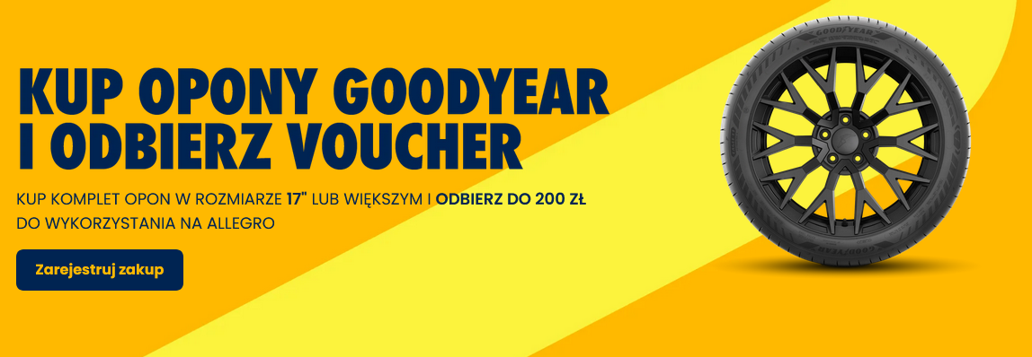 Kup opony GoodYear i odbierz voucher na Allegro (do 200 PLN)