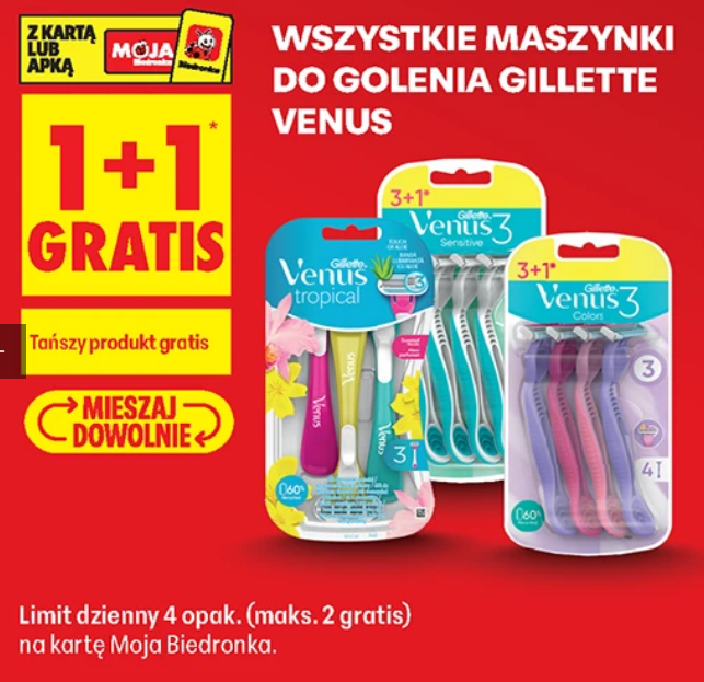 Wszystkie maszynki do golenia GiLLETTE VENUS (1+1 GRATiS)