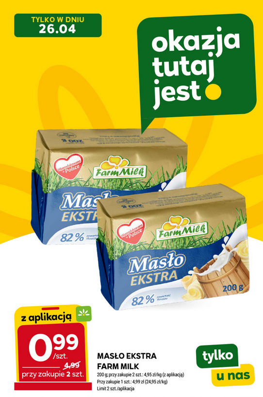 Masło Extra FARM MILK, 200g (przy zakupie 2 szt.)