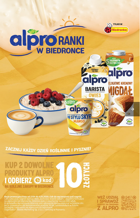 VOUCHER 10 PLN za zakup 2 prod. ALPRO (na kolejne zakupy)