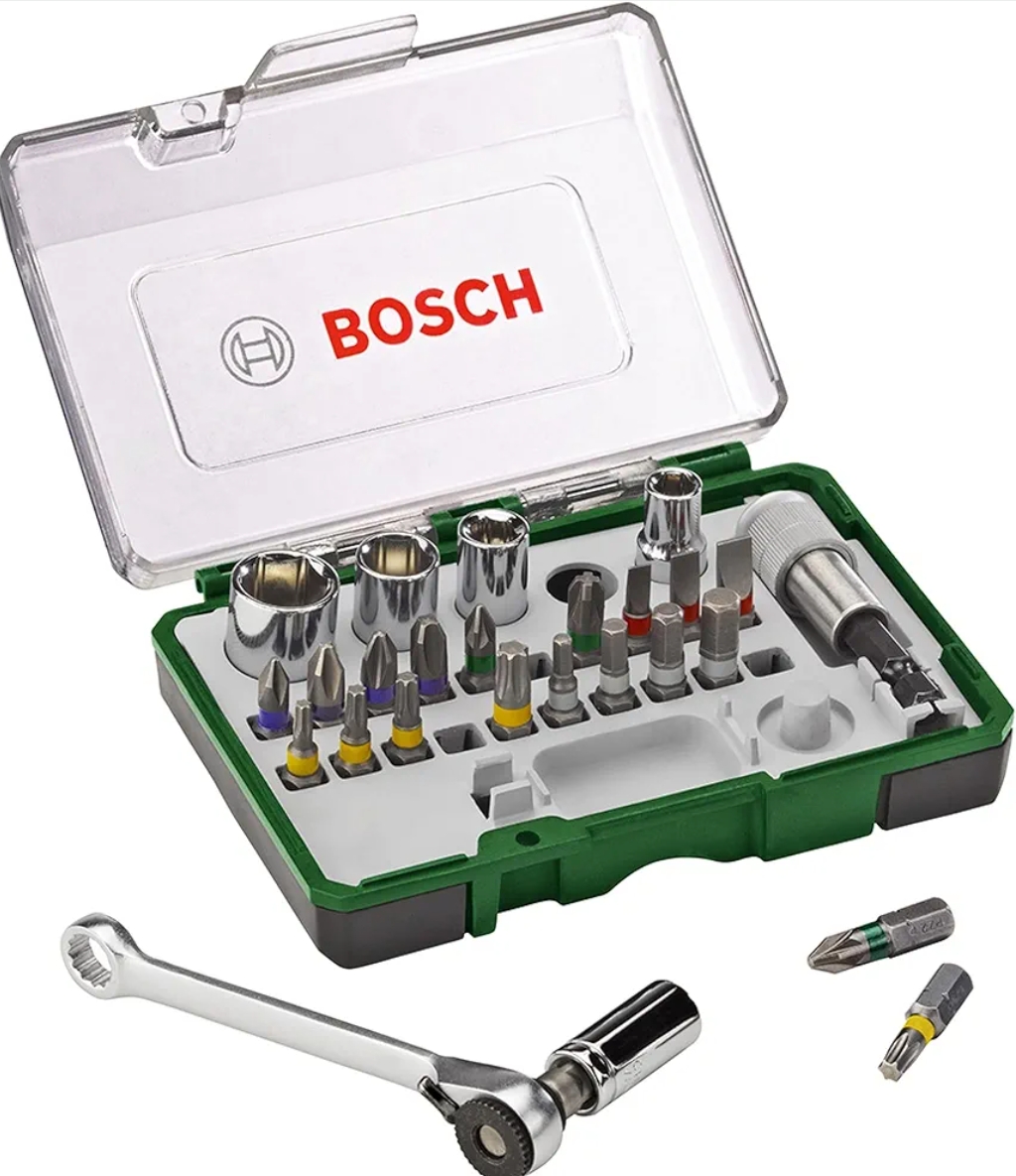 Bosch Professional 27-częściowy zestaw bitów do wkrętarek z mechanizmem zapadkowym (PH-, PZ-, Hex-, T-, S-Bit, osprzęt do wiertarki i wkrętarki)