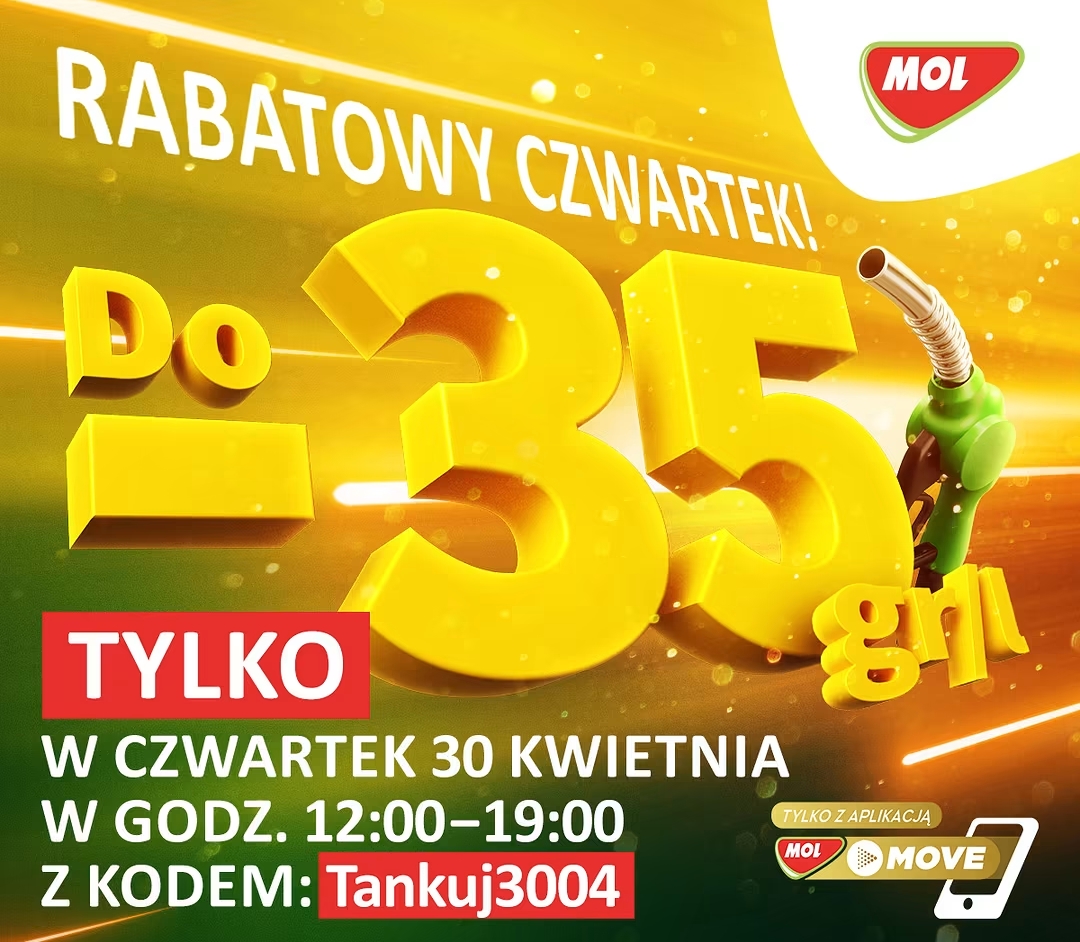 Paliwo - do 35gr taniej - Stacja MOL