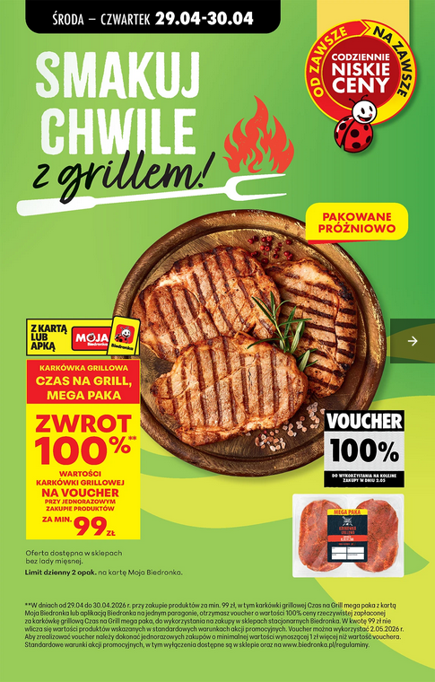 100% zwrotu przy zakupie Karkówki Grillowej CZAS NA GRiLL, MEGA PAKA