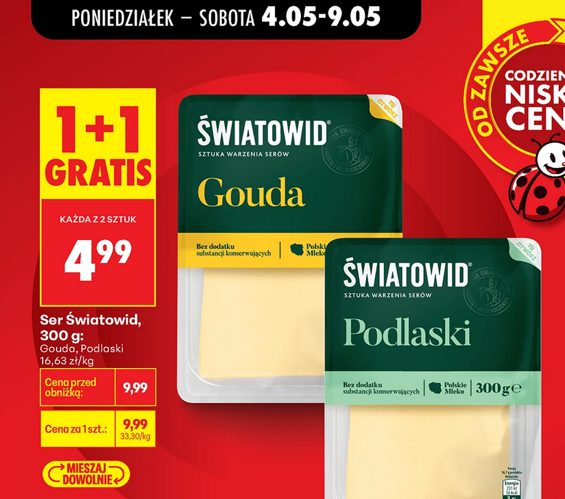 Ser Światowid, Gouda i Podlaski, 300g (1+1 GRATiS)