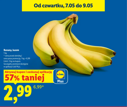Banany na wagę, 1 KG