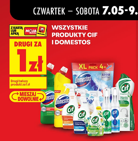 Wszystkie produkty CiF i DOMESTOS (drugi za 1 PLN)