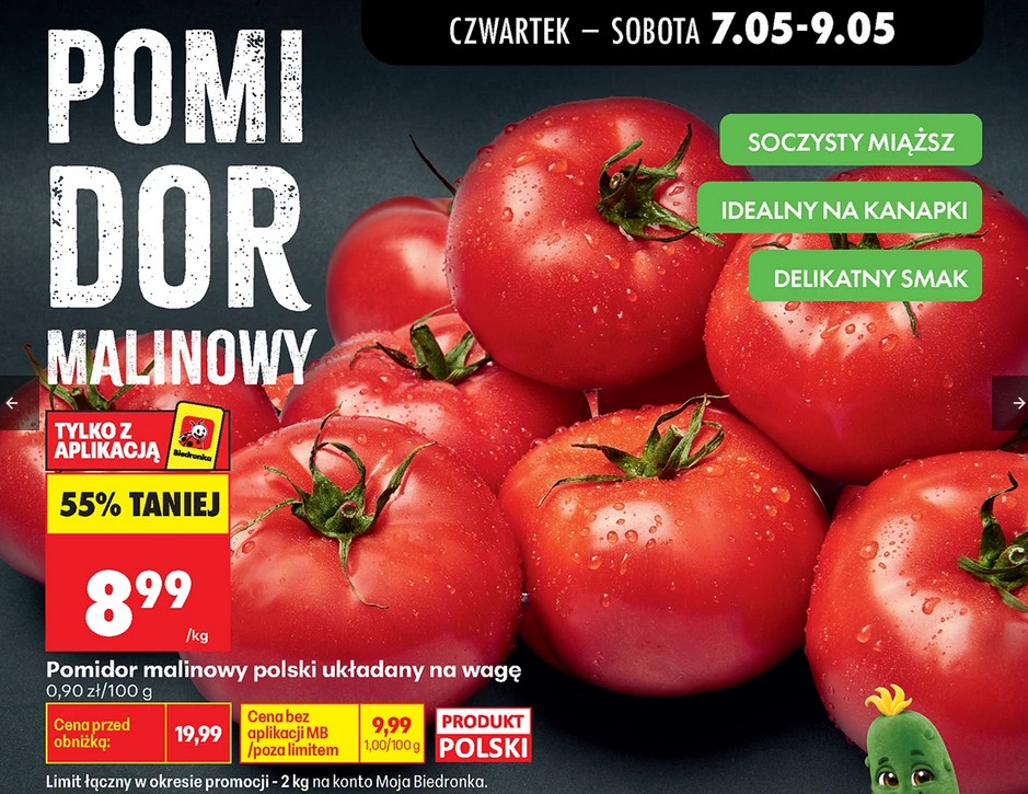 Pomidor malinowy Polski, układany, na wagę