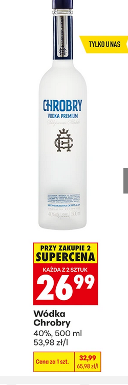 Wódka Chrobry, 40%, 500 ML (przy zakupie 2 but.)