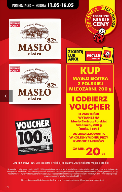 Masło extra z Polskiej Mleczarni 82%, 200g (wreszcie za DARMO)