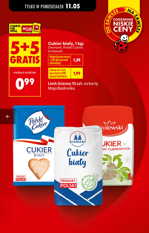 Cukier biały, 1 KG (5+5 GRATIS)