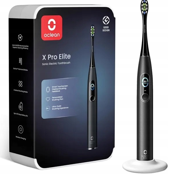Szczoteczka soniczna do zębów OCLEAN X Pro Elite czarna Bluetooth aplikacja