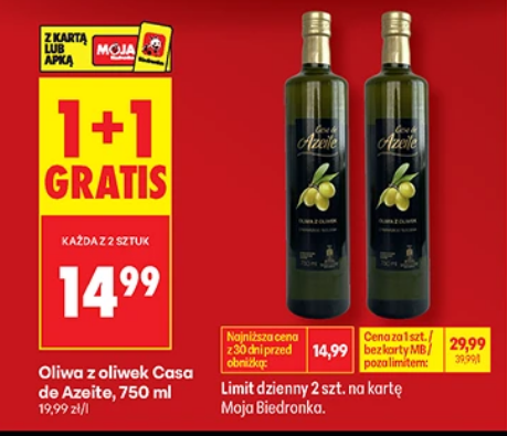 Oliwa z oliwek Casa de Azeite, 750 ML (1+1 GRATiS)