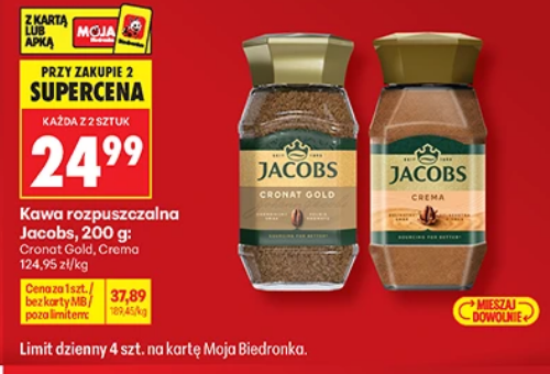Kawa rozpuszczalna Jacobs Cronat Gold, Crema, 200g (przy zakupie 2 op.)