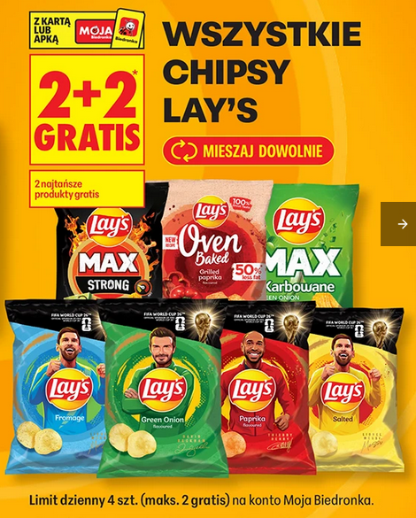Wszystkie chipsy LAY'S (2+2 GRATiS)