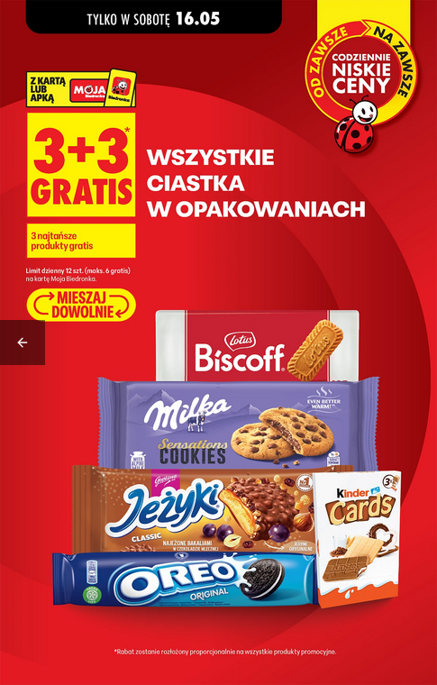 Wszystkie ciastka w opakowaniach (3+3 GRATiS)