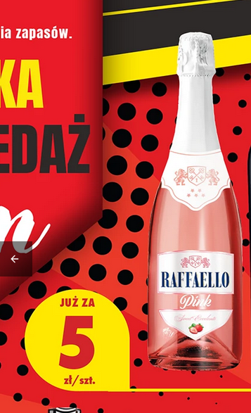 Wino musujące słodkie Raffaello Pink, 700 ML, 9%