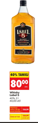 Whisky Label 5, 40%, 2 LiTRY (1 LITR w opisie)