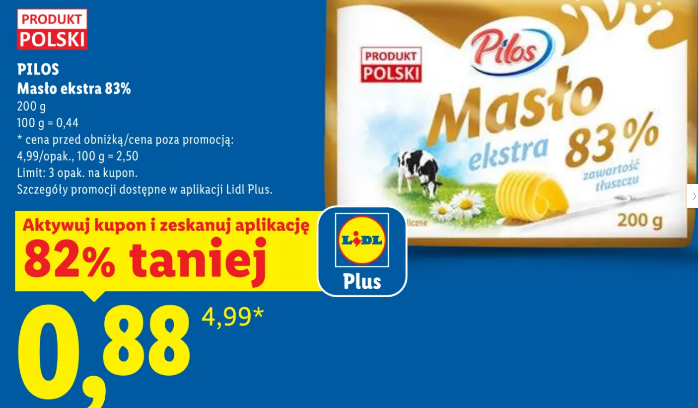 Maslo extra PILOS, 83%, 200g