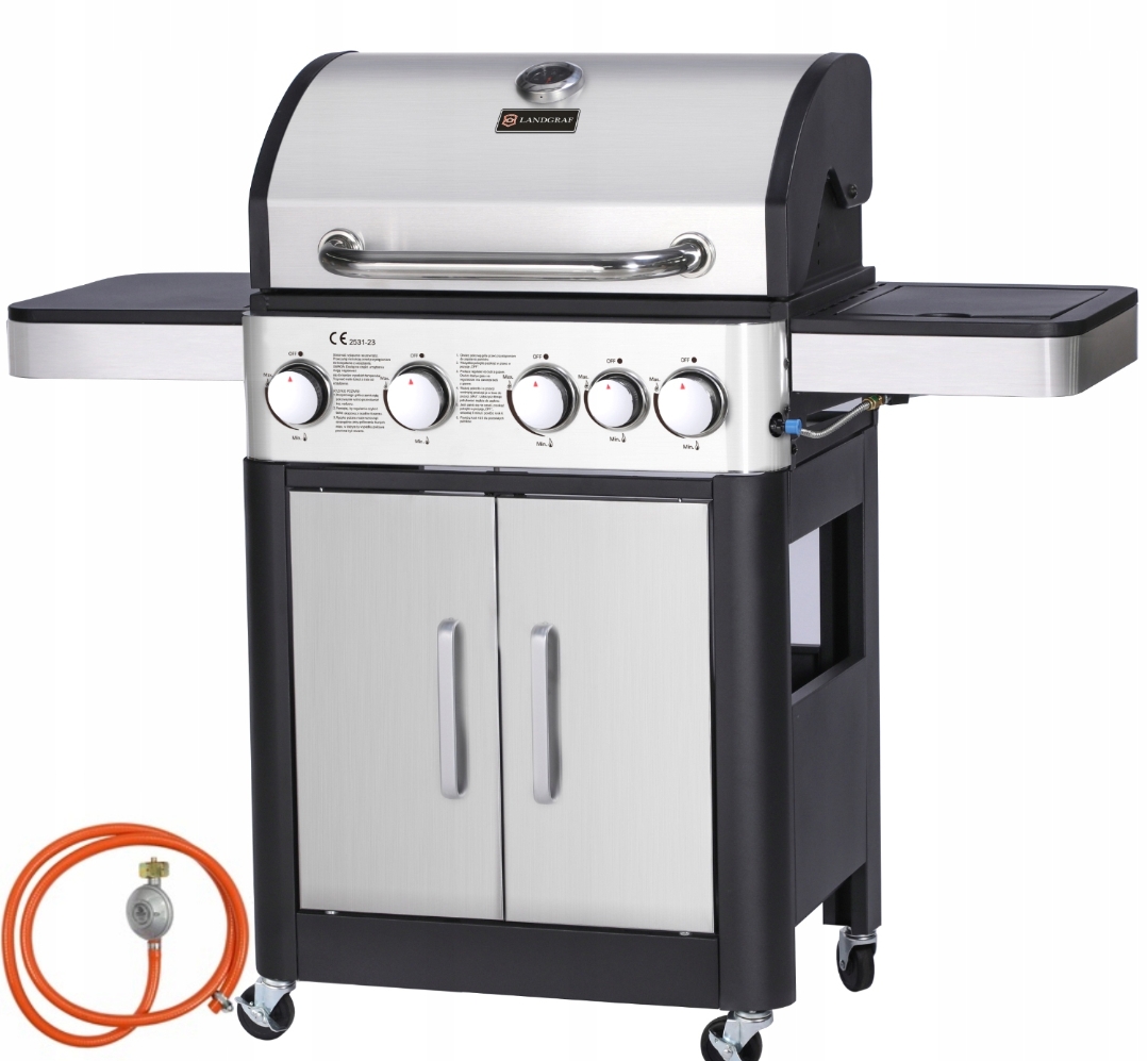 GRILL GAZOWY OGRODOWY LANDGRAF 13,7 kW żeliwny ruszt miejsce na butlę