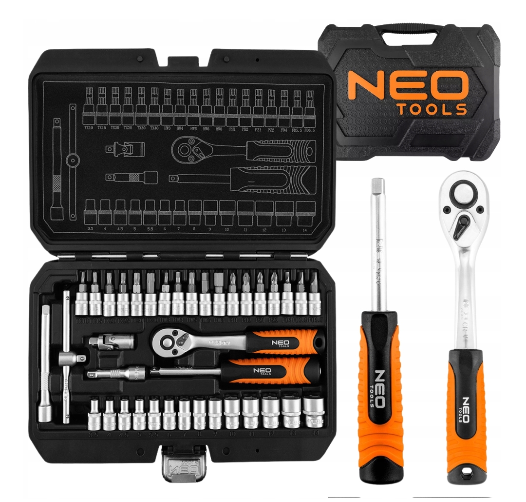 Zestaw kluczy nasadowych 1/4" NEO TOOLS – 38 elementów