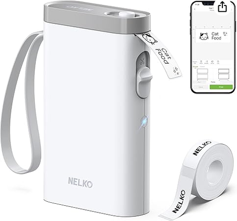 Nelko drukarka etykiet z taśmą klejącą Amazon