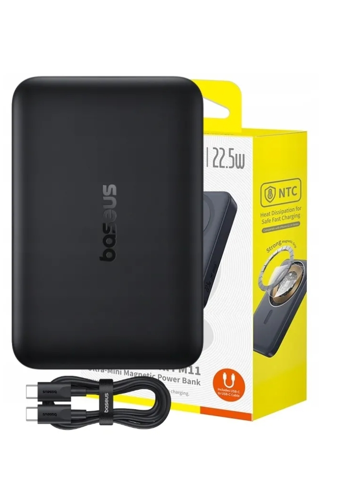 Baseus EnerFill FM11 Magnetyczny Power Bank 10000mAh 22.5W Czarny