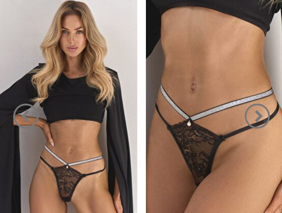 Zmysłowe stringi damskie z paseczkami HOT SILVER STRIPES