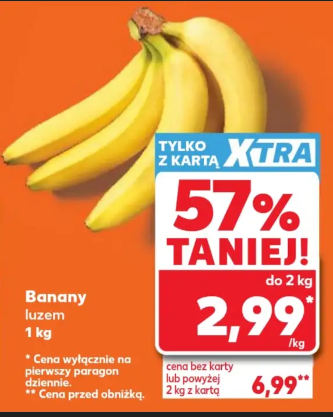 Banany / cena za 1 kg @Kaufland
