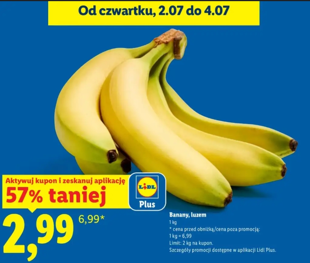 Banany / cena za 1 kg @Lidl