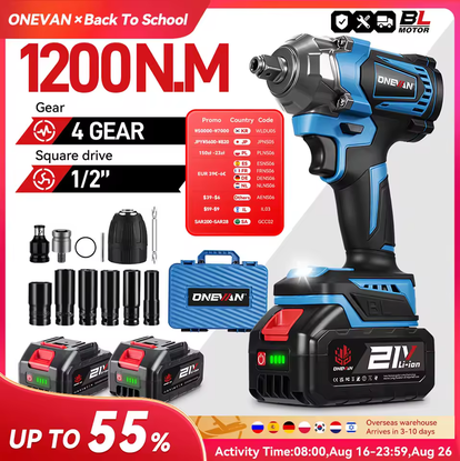 ONEVAN 1200N.M klucz udarowy akumulatorowy Aliexpress