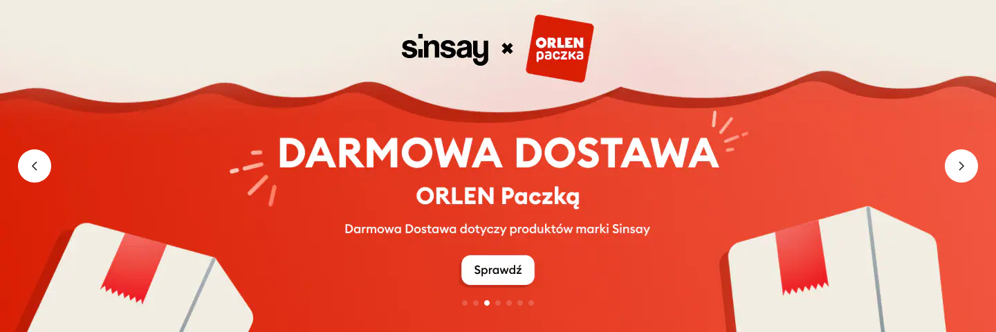 RABAT -20% na całą kategorię OFERTA MIESiĄCA + DARMOWA dostawa ORLEN Paczka - SINSAY