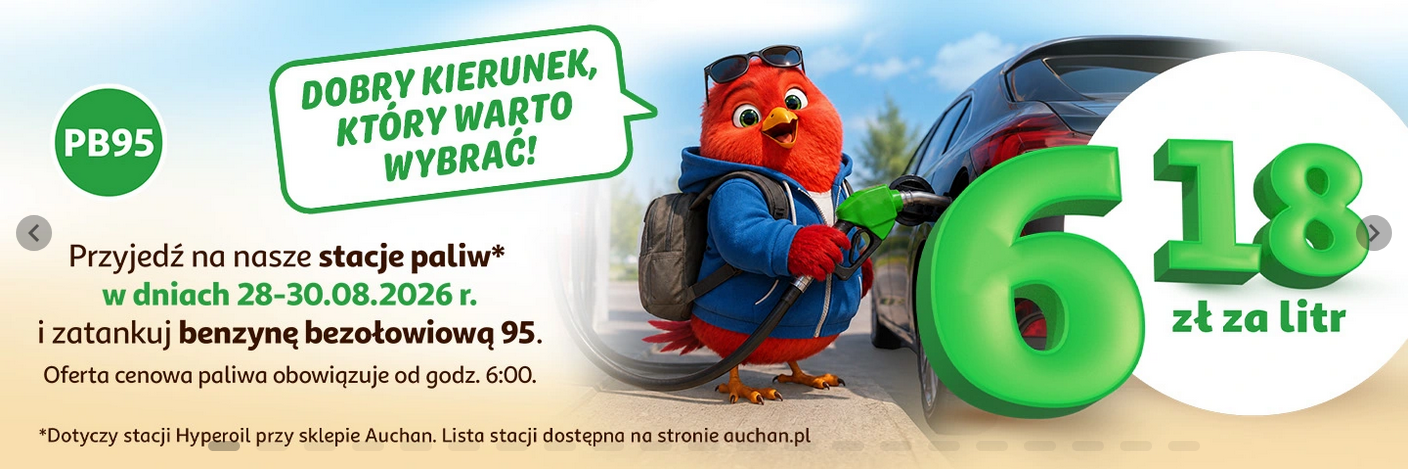 Benzyna Bezołowiowa 95 (PB95) na stacjach HyperOil 1 L - AUCHAN