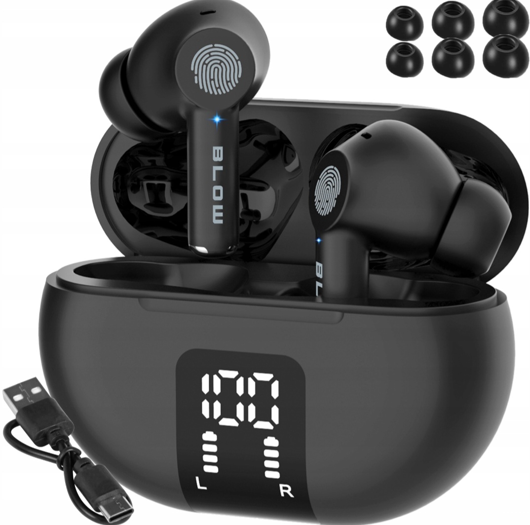 Słuchawki Bezprzewodowe Douszne Bluetooth Anc Mikrofon Gamingowe Powerbank