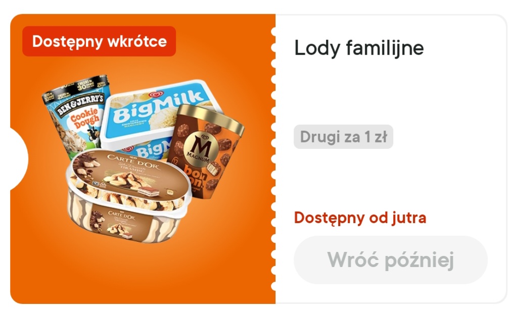 [Żabka] Lody familijne - drugi produkt za 1zł