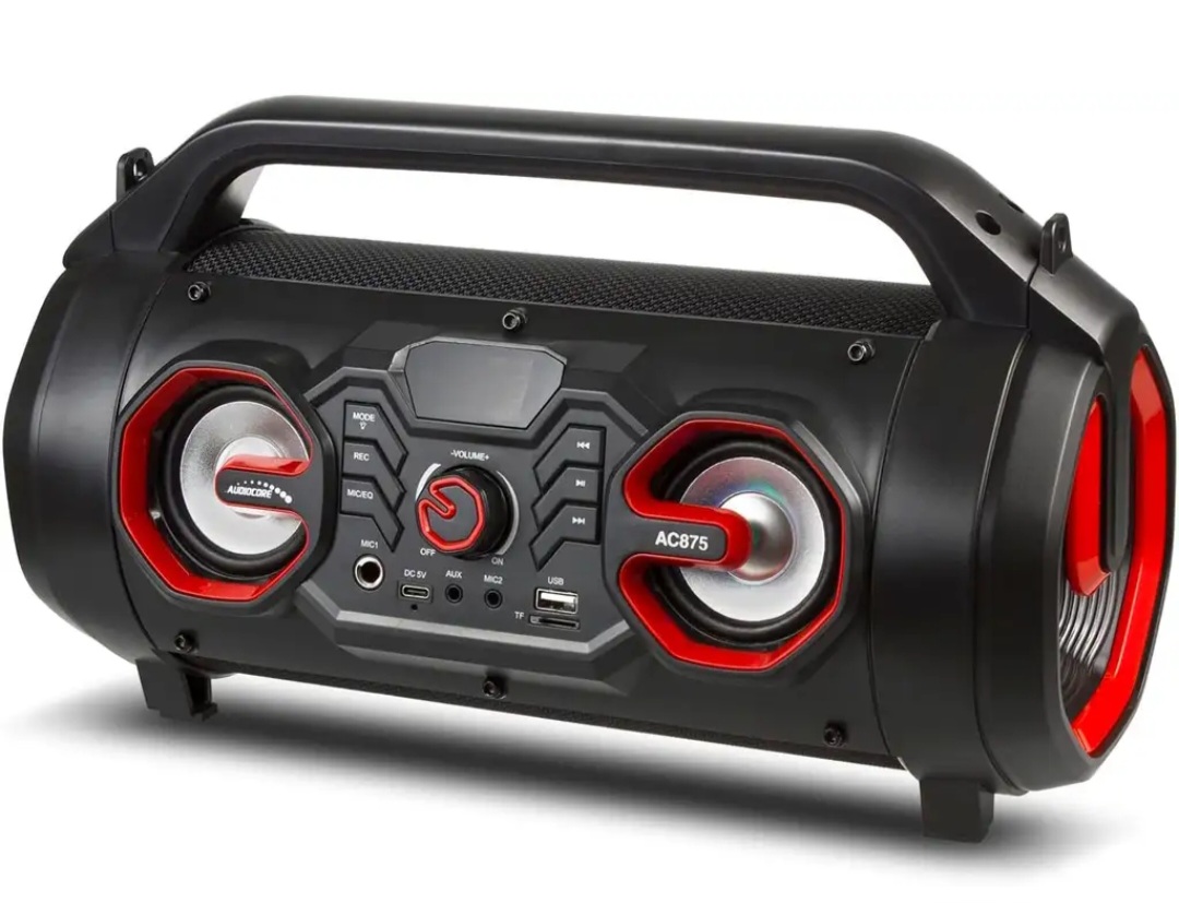 [Amazon] Audiocore AC875 Bazooka głośnik Bluetooth 5.0 Boombox 30W, radio FM, USB, microSD, AUX, mikrofon, pilot, podświetlenie