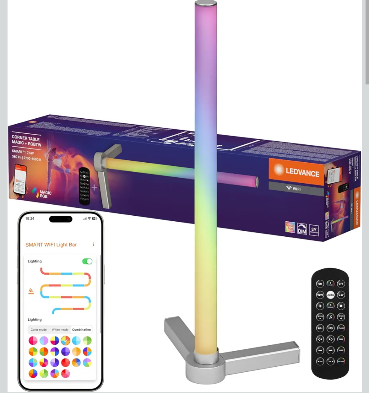 inteligentna i nowoczesna lampa stołowa do oświetlenia pośredniego z technologią WiFi
