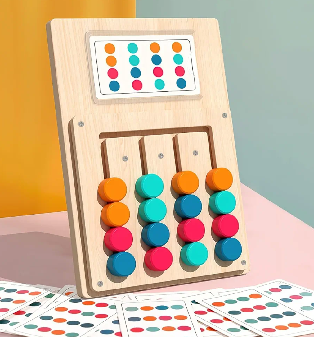Puzzle z drewna dla dzieci w wieku powyżej 3 lat Montessori Kolorowe Zabawki Gra w mapowanie kolorów