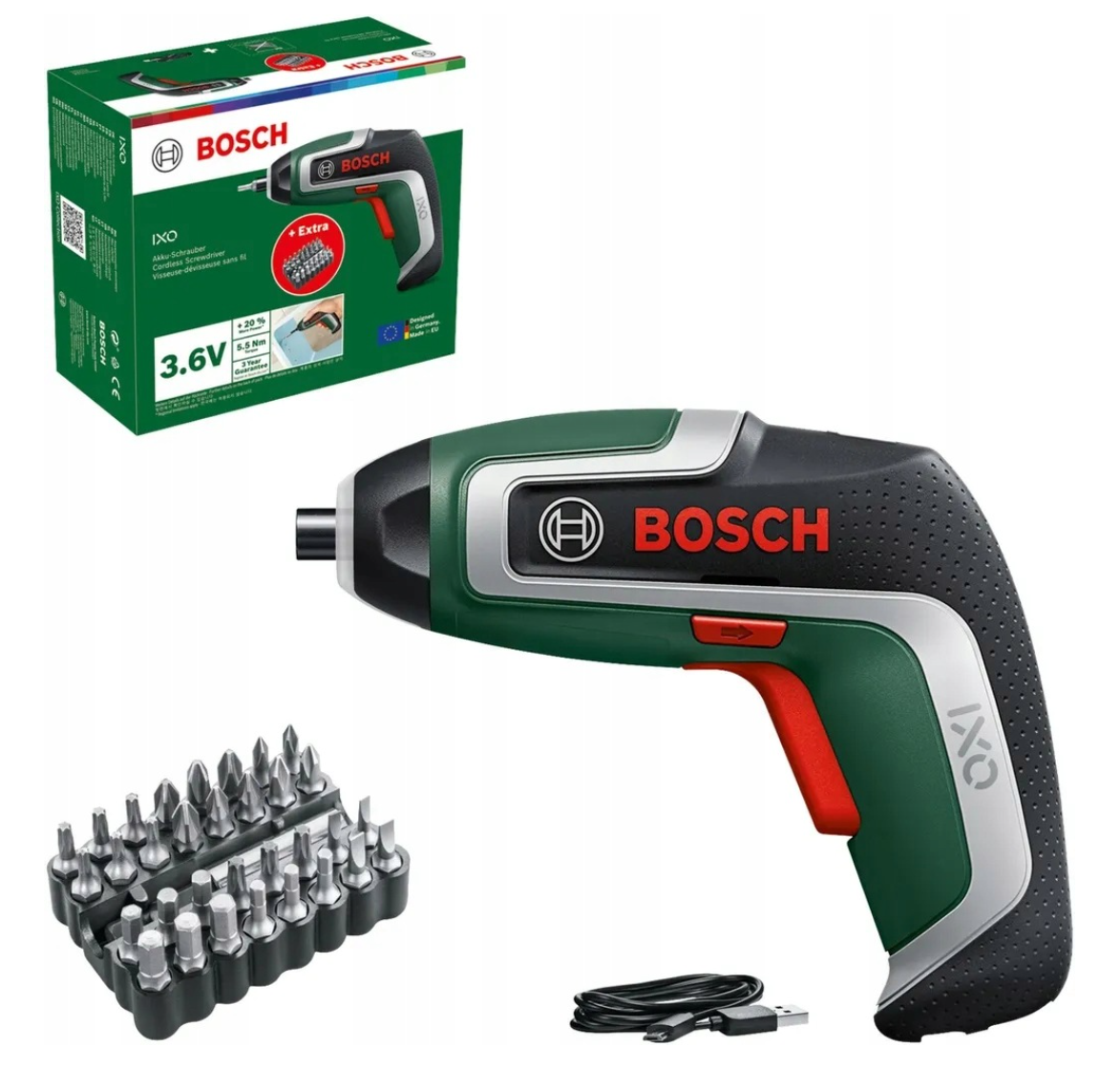AKUMULATOROWY IXO 7 3.6V 2AH MICROUSB+WKRĘTY 6039E000B BOSCH
