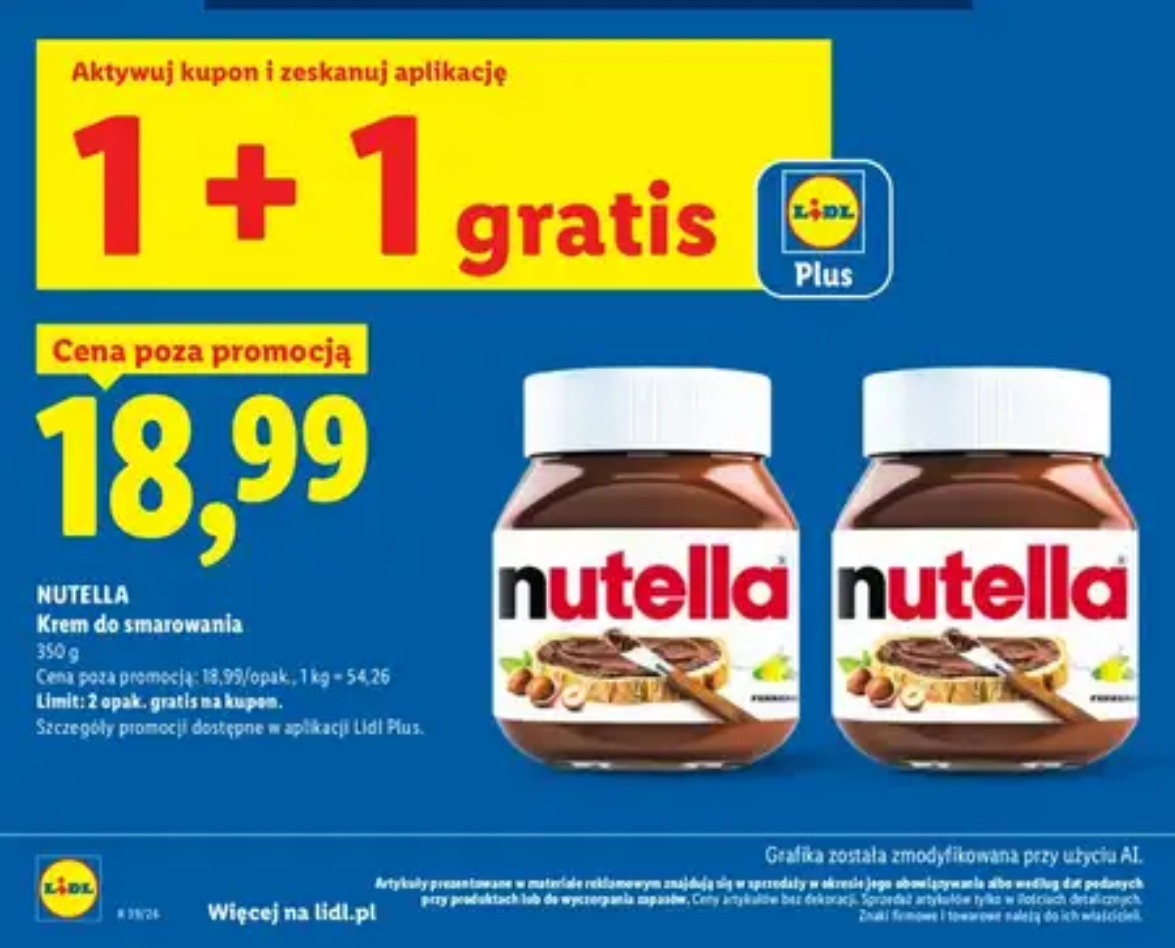 Nutella 1+1 Lidl