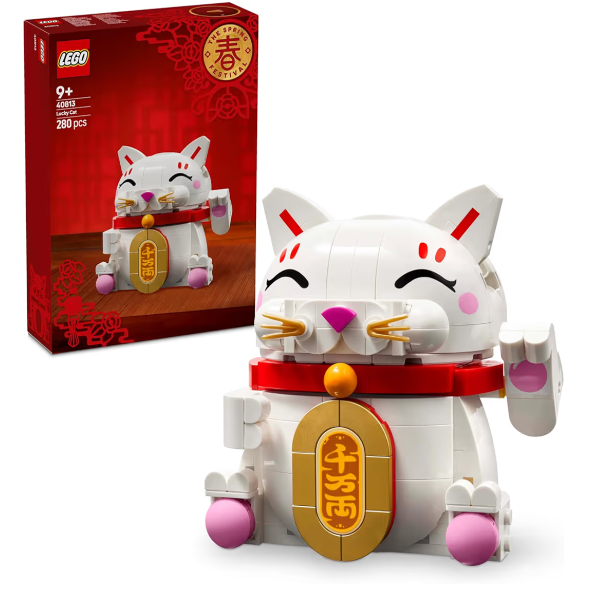 LEGO Iconic Japoński kot szczęścia 40813 Figurka Maneki-neko