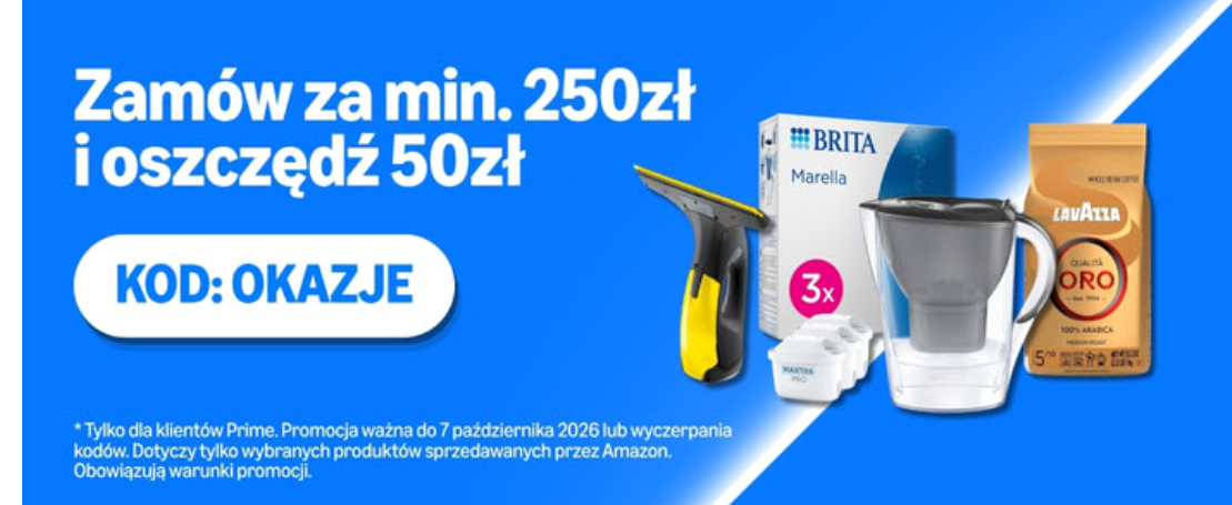 Zamów za min. 250 zł i oszczędź 50 zł. Amazon Prime Day