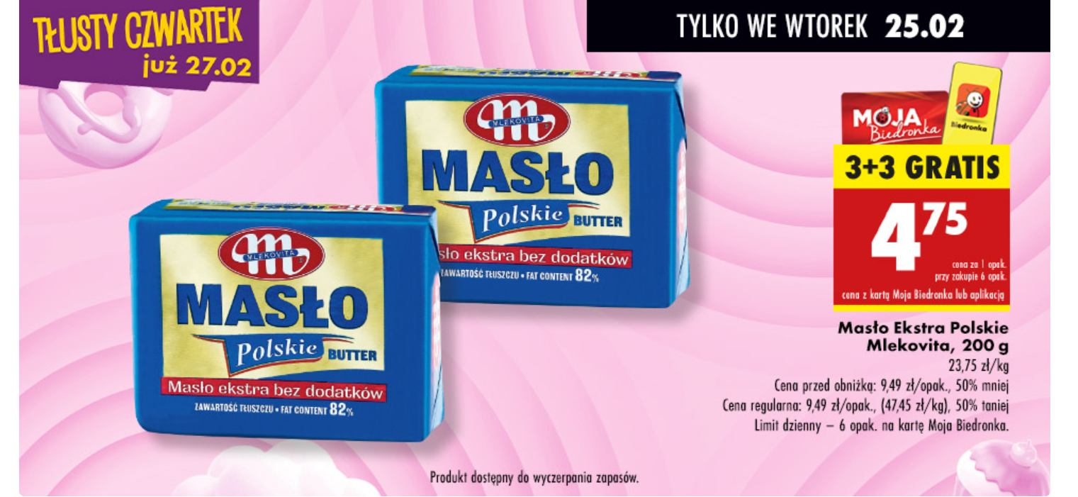Masło 3+3 w Biedronce