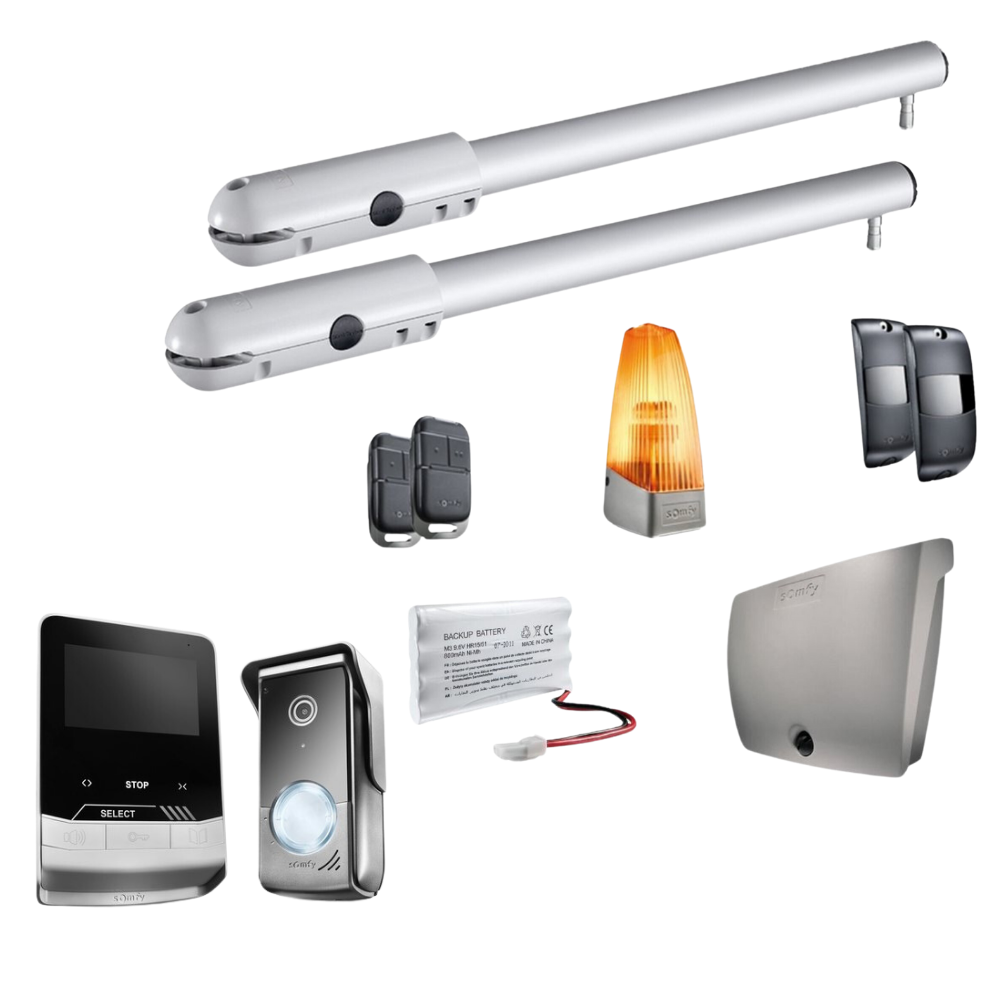 Napęd do bramy dwuskrzydłowej Somfy SGS z wideodomofonem