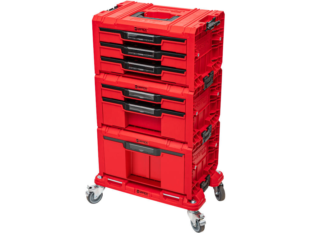 Zestaw skrzynek narzędziowych QBRICK System PRO Drawer Workshop SET 6 2.0 Ultra HD Czerwony